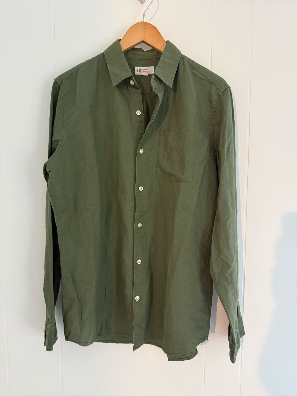 GAP Olive Green Casual Button-Down Shirt